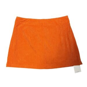 High Waisted Invisible Zipper A Line Mini Corduroy Casual Skirt - Bombay Brown